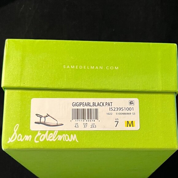 Sam Edelman Gigi Pearl Studded T-Strap Flat Sandals NIB Size 7 - Picture 7 of 7